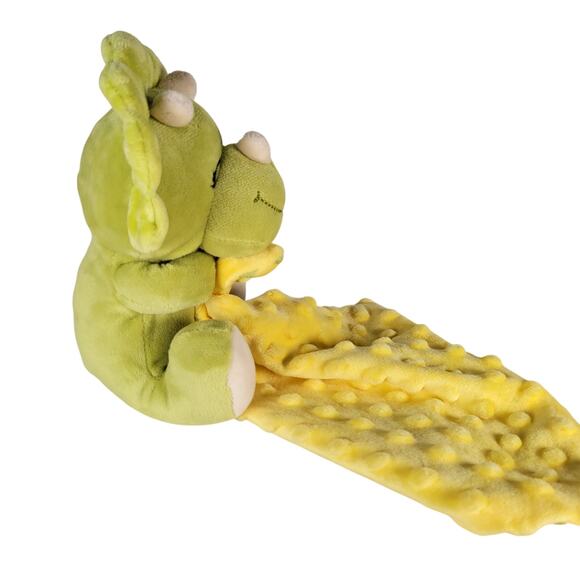 Triceratops Plush Dinosaur Baby Lovey Blanket Green Yellow 8"x8" Walgreens - Picture 6 of 16